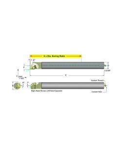 Dorian Tool E16R-ADWLNR-4 Carbide Shank Indexable Boring Bar, 60125