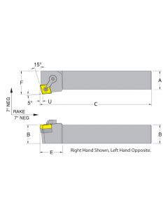 Dorian 50086 MCKNR20-5D RH Toolholder for CNM_543 inserts