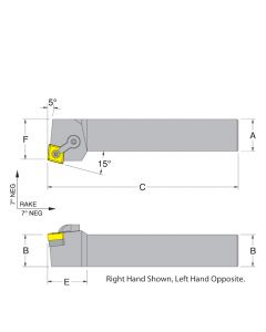 Dorian 50256 MCRNR20-6D RH Toolholder for CNM_643 inserts