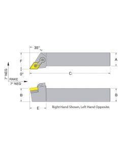 Dorian 50306 MDGNR16-5D RH Toolholder for DNM_543 inserts