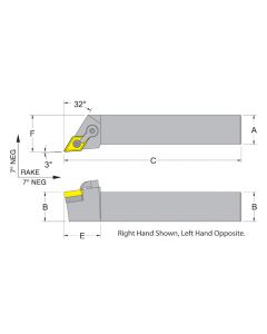 Dorian 50316 MDJNR08-3A RH Toolholder for DNM_332 inserts