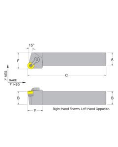 Dorian 51235 MRGNL24-6E LH Toolholder for RNM_64 inserts