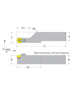 Dorian 51252 MRGOR24-8E RH Toolholder for RCM_84 inserts