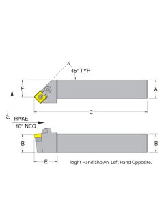 Dorian 50577 MSSNL16-4C LH Toolholder for SNM_432 inserts