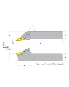 Dorian 51082 MVJNR12-4B RH Toolholder for VNM_432 inserts