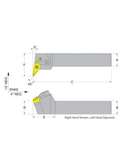 Dorian 51121 MVLNL24-4D LH Toolholder for VNM_432 inserts