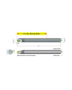 Dorian Tool E10S-SCLPL-3 Carbide Shank Indexable Boring Bar, 59668