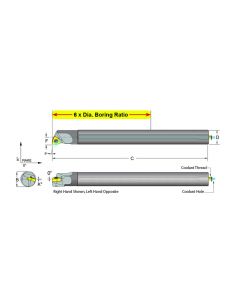 Dorian Tool E20U-SWLCR-4 Carbide Shank Indexable Boring Bar, 60055