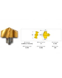 TPA17501R01 IN2505 Ingersoll Gold Twist Replaceable Carbide Tip 5120075
