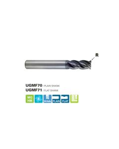 1/2 " 4-FL Corner R.125 Multi-Helix Carbide End Mill, YG1 UGMF70933