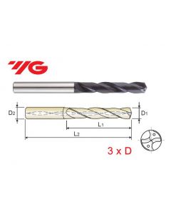 YG-1 0121BTF 3/16" Carbide Dream Drill, Coolant Thru, 3xD Series 