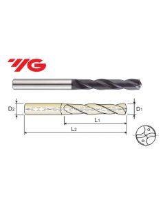 YG1-DH408125 12.5 mm Carbide Dream Drill (5XD) Metric, Long, Coolant Thru